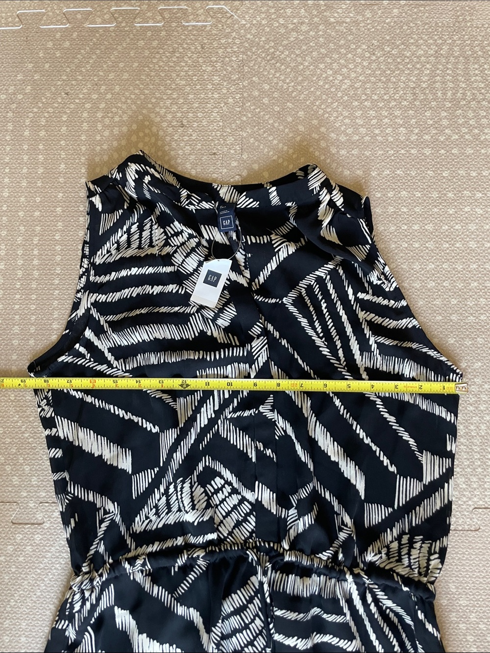 GAP Black and White Patterned Sleeveless Dress Fully Lined Size Medium Tall NWT - Picture 4 of 8